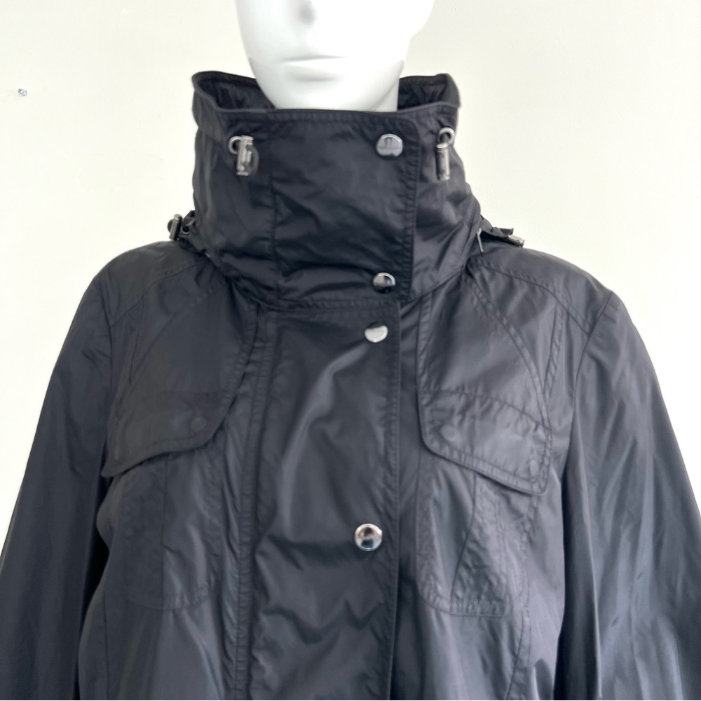 Burberry Black High-Collar Hooded Trench Jacket - Picture 2 of 16